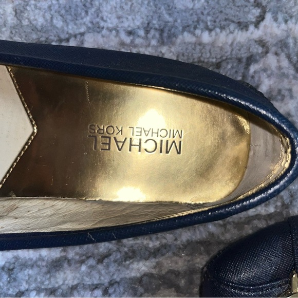 Michael Kors Dark Blue Flats with Gold Interior - Picture 3 of 4
